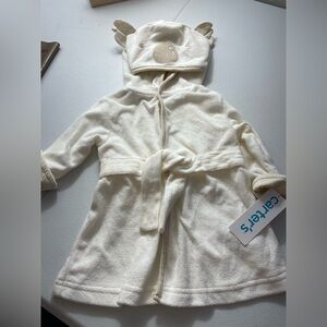 Carter’s Baby Hooded Bear Robe 0-9M NWT + Bib Bundle Fall Football Pumpkin